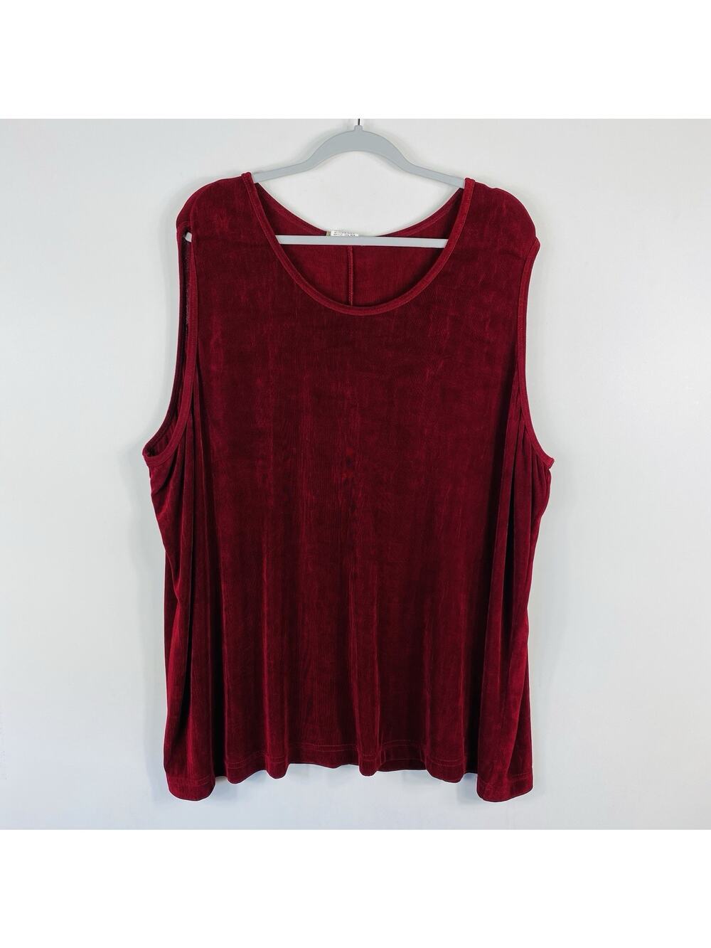 Vikki Vi Top 5X Red Ve Ve Collection Sleeveless Blouse Acetate Stretch